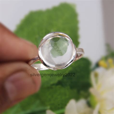 Clear Crystal Quartz Ring Transparent Ring Crystal Quartz Etsy