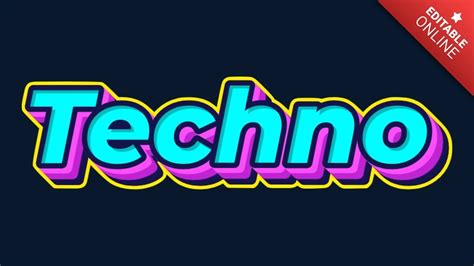 Techno Vintage Blauw Roze D Tekst Effect Generator