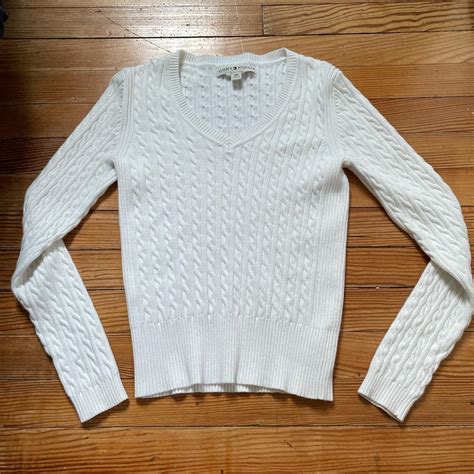 White Tommy Hilfiger Long Sleeve Sweater This Is In Depop