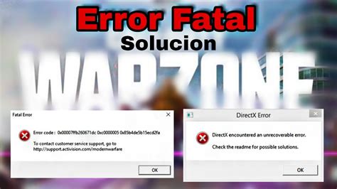 SoluciÓn Error Fatal Call Of Duty Warzone Directx Error Fatal Error