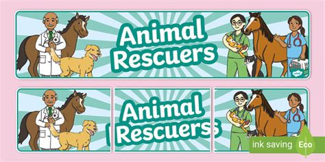 Animal Rescuers Display Banner - KS1 - Animals - Twinkl