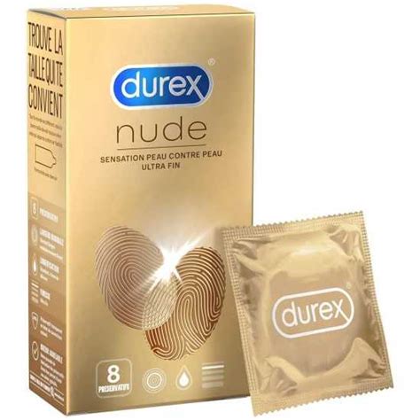 Durex Nude Extra Lubrification 8 Préservatifs