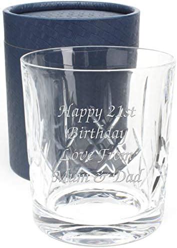 90th Birthday Personalised Engraved Hand Cut 24 Lead Crystal Whisky