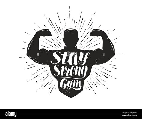 Stay Strong Sport Inspiring Workout And Gym Motivation Quote Vector