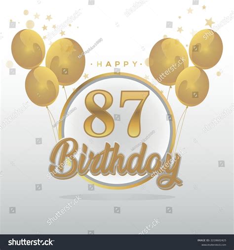 Happy 87th Birthday Balloons Greeting Card Stock Vector Royalty Free