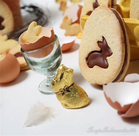 Mürbteig Oster Kekse mit Mandel Nougat Füllung Ostern rezepte backen