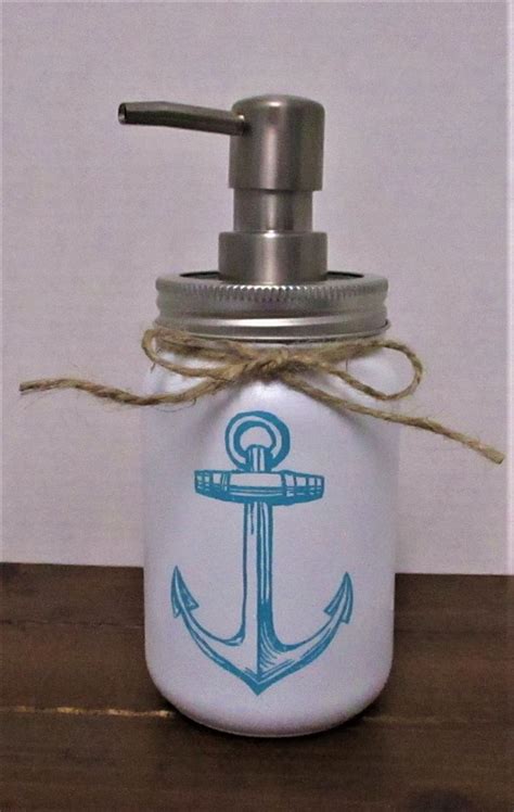 Anchor Mason Jar Mason Jar Soap Dispenser Mason Jar Lotion Etsy