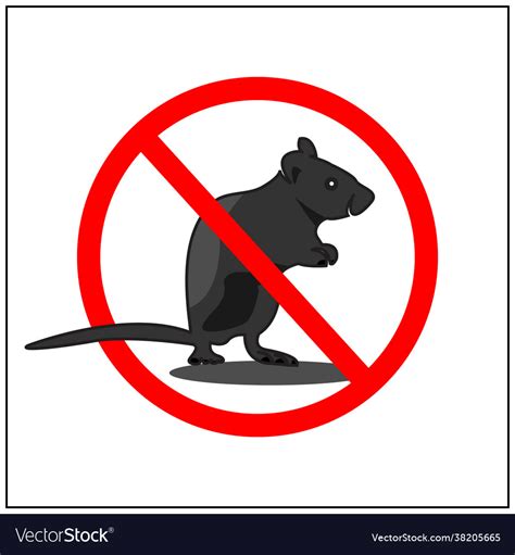 No Rat Sign Royalty Free Vector Image Vectorstock