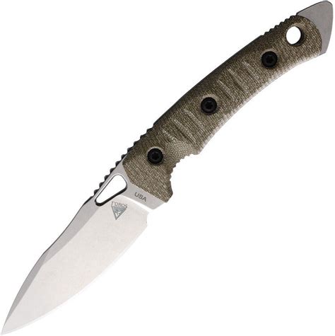 Fobos Knives Cacula Fixed Blade Od Green Micarta Black Liners Tumbled