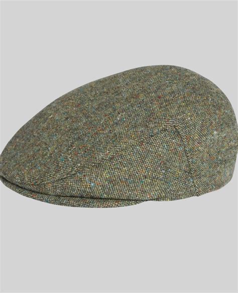 Donegal Tweed Flat Cap In Green Salt And Pepper Magee 1866