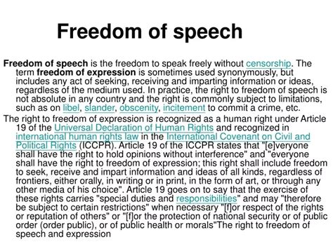 Ppt Freedom Of Speech Powerpoint Presentation Free Download Id 9447756