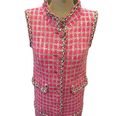 Chanel Tweed Kleid Tweed Chanel Jacket Cardigan Jacket Sleeveless