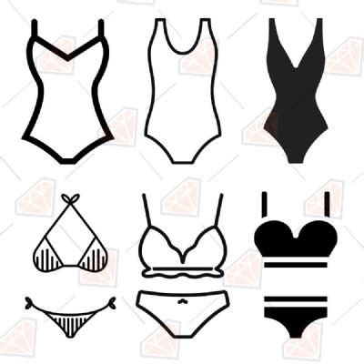 Beach Bikini SVG Bikini Cut Files Swimsuit Clipart Swimsuit SVG Bikini