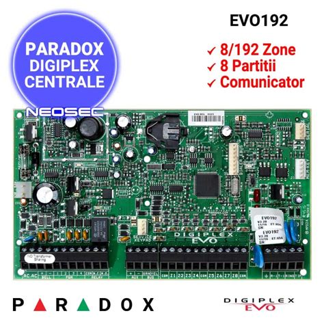 Paradox Digiplex EVO192 Centrala Alarma 8 192 Zone Neosec Ro