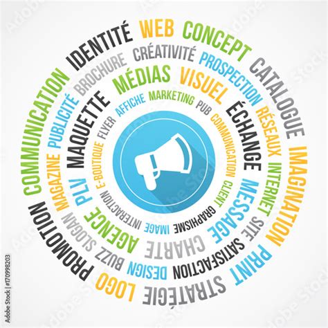 Communication Publicit Et Marketing Nuage De Mots Et Ic Ne Buy