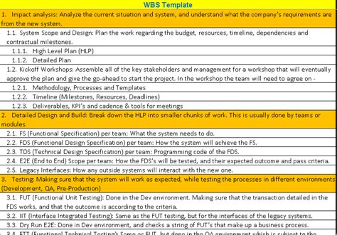 Wbs Template Excel ~ Excel Templates