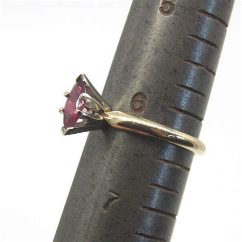 K Yellow Gold Marquis Cut Ruby Solitaire Ring W App Gem