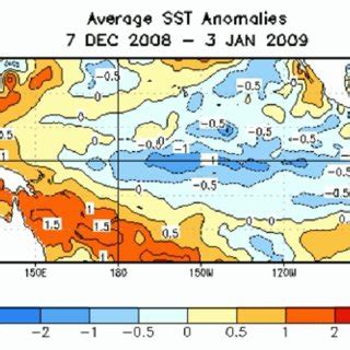 Average Sea Surface Temperature Sst Anomalies C For The Four Week