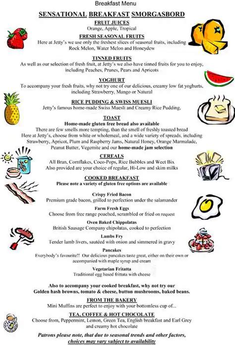 Jetty's Restaurant Menu, Menu for Jetty's Restaurant, Hillarys, Perth ...