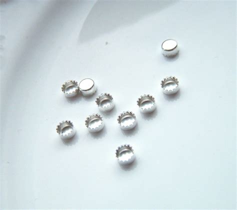 Sterling Silver Serrated Bezel Cup Mm Choose Your Quantiy Etsy