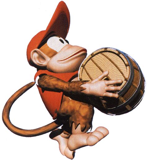 File Diddy Carrying Barrel Dkc Artwork Png Super Mario Wiki The