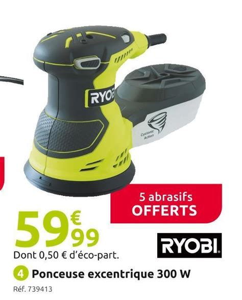 Promo Ryobi Ponceuse Excentrique 300 W Chez Mr Bricolage