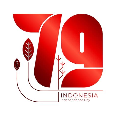 Premium Vector Simple 79th Indonesia Independence Day 17 August 2024 Concept Logo With Organic