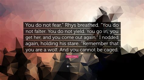 Sarah J Maas Quote You Do Not Fear Rhys Breathed You Do Not