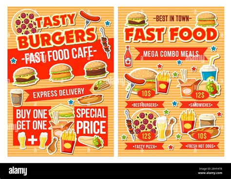 Fast Food Restaurant Combo Meal Menu Vector Design With Special Offer