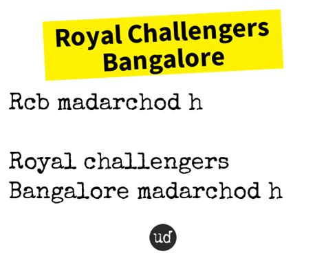 Urban Dictionary On Twitter Wazzusrkian11 Royal Challengers