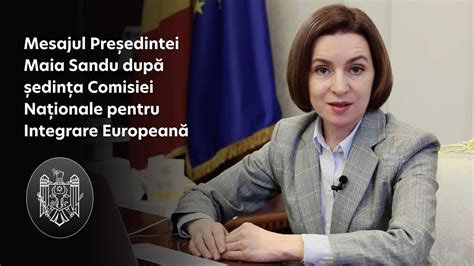 Mesajul Președintei Maia Sandu după ședința Comisiei Naționale pentru