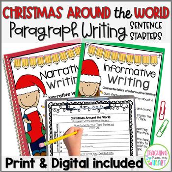 BUNDLE: Christmas Paragraph Writing Sentence Starters, Narrative ...