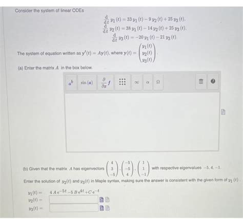 Answered Consider The System Of Linear Odes The… Bartleby