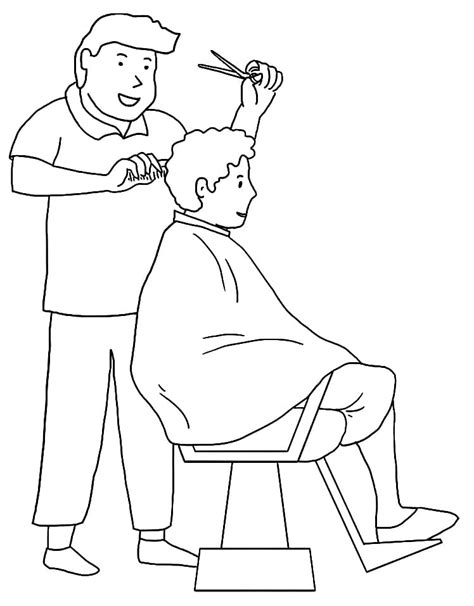 Free Printable Barber Coloring Page Free Printable Coloring Pages For