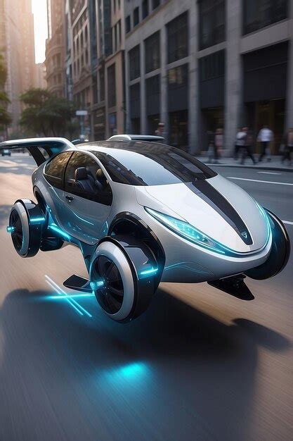 Imagem De Um Carro Voador Futurista Inovador Aut Nomo Aerodin Mico