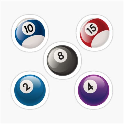 Billiard Balls Stickers Pack Sticker For Sale By Askartongs Redbubble