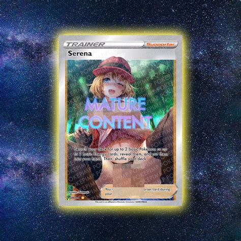 Custom Waifu Pokemon Card Sexy Serena Holographic Proxy Fan Etsy