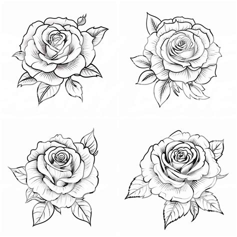 Rose Tattoo Outline