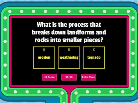 Weathering And Erosion Gameshow Quiz