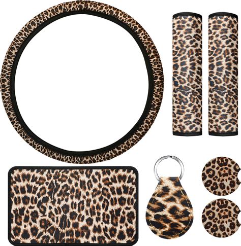 Amazon Pieces Leopard Print Car Accessories Set Leopard