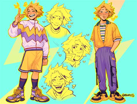 Safebooru 1boy Alternate Costume Blonde Hair Blue Background Blush Boku No Hero Academia