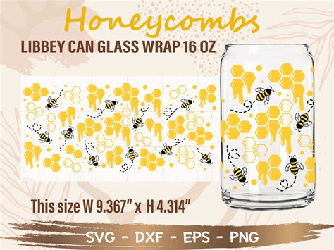 Oz Honeycomb Libbey Can Glass Wrap Svg Grafik Von Mayano Creative