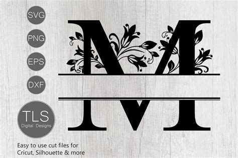 Split Monogram Letter M SVG, Letter M Monogram SVG (415175)