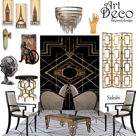 Art Deco Living Room Mood Board