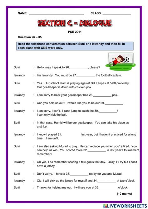 Dialogues Online Worksheet For Year You Can Do The Exercises