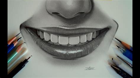 Karakalem dudak çizimi Realist lips drawing YouTube