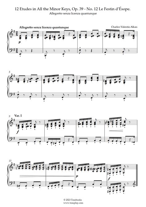 12 Etudes in All the Minor Keys Op 39 No 12 Le Festin dÉsope