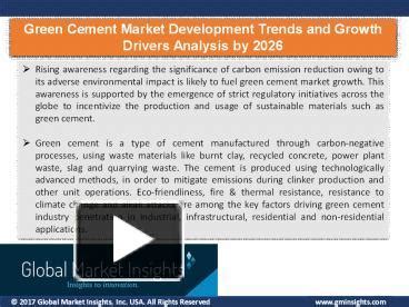 Ppt Green Cement Market To Growth And Revenue Analysis By