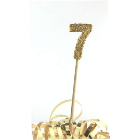 Gold Glitter Number 7 Candle Topper — Burnt Butter Cakes