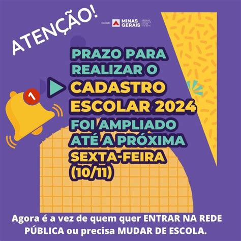 Cadastro Escolar 2024 Novo Prazo